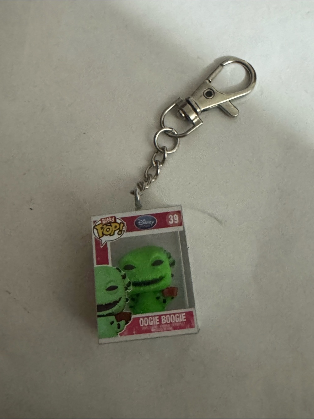 Disney Oogie Boogie Funko Pop Keychain - Green with Silver Clip